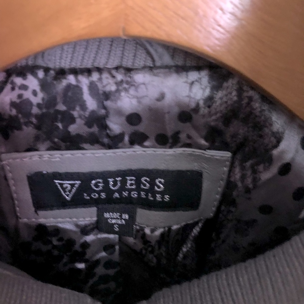 Guess leather bomber jacket, size SM, color grey.